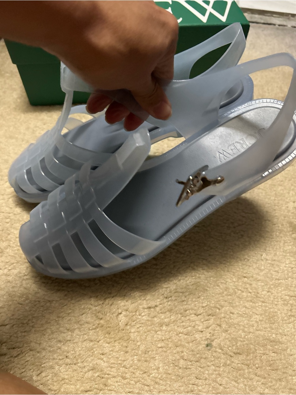 J CREW jelly fisherman sandals in light blue. - Picture 6 of 15
